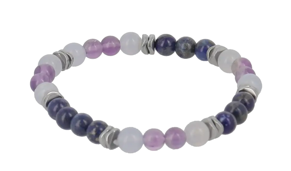 Bracelets Tranquillité - Améthyste, Calcédoine & Lapis Lazuli