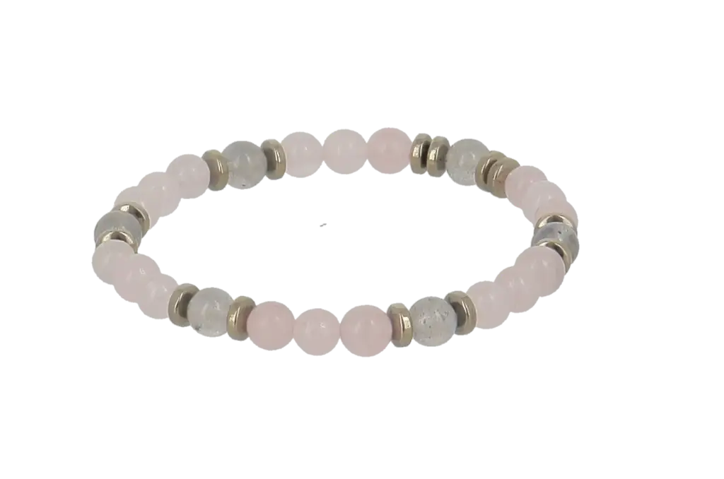 Bracelets Lâcher Prise - Labradorite & Quartz Rose