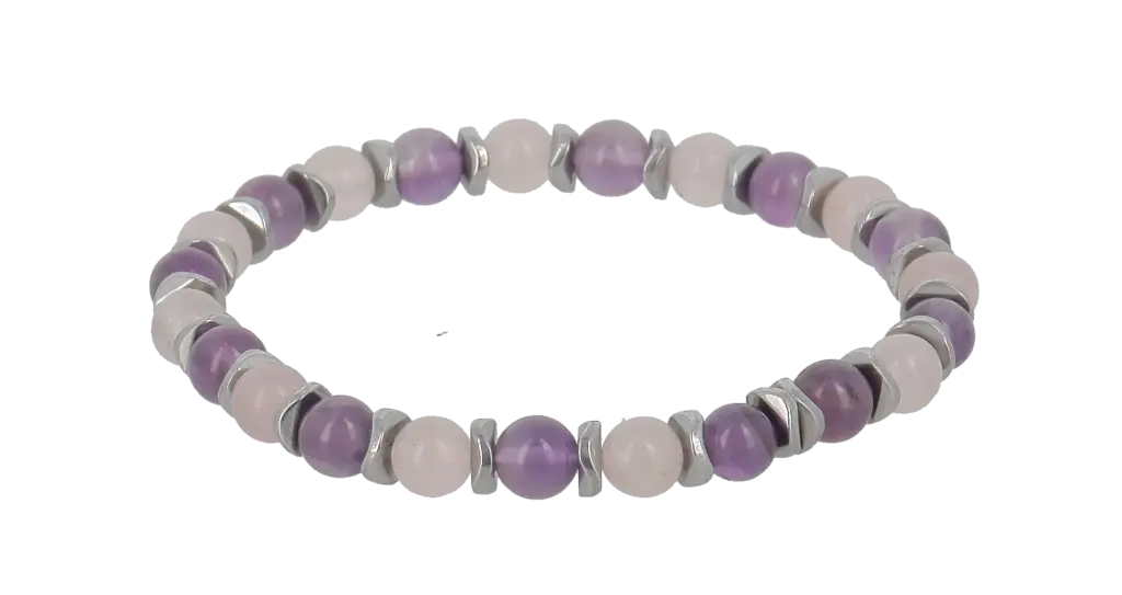 Bracelets Nuit Paisible - Amethyste & Quartz Rose