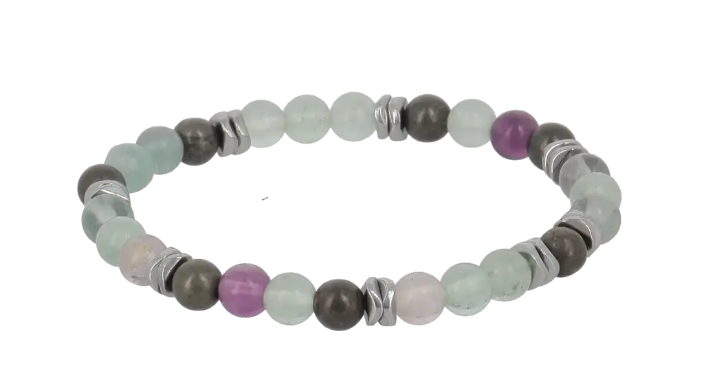 Bracelets Anti Fatigue - Fluorite, Pyrite & Labradorite
