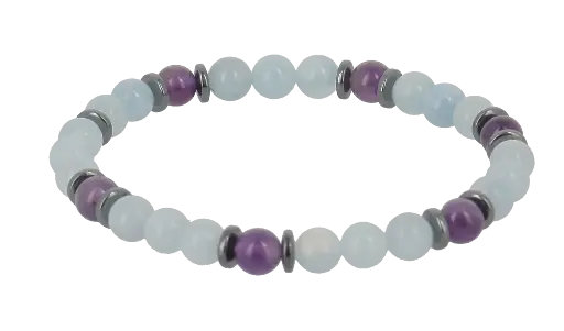[BRAC01] Bracelets Plénitude - Améthyste & Aigue Marine