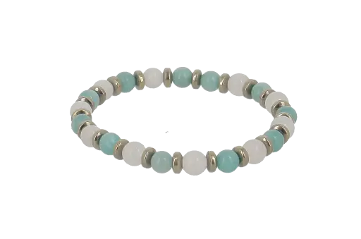 [BRAC03] Bracelets Féminité - Pierre de Lune & Amazonite