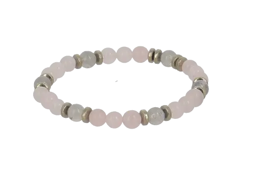 [BRAC05] Bracelets Lâcher Prise - Labradorite & Quartz Rose