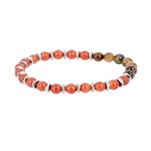 [BRAC07] Bracelets Volonté et Confiance en Soi - Cornaline & Œil de Tigre