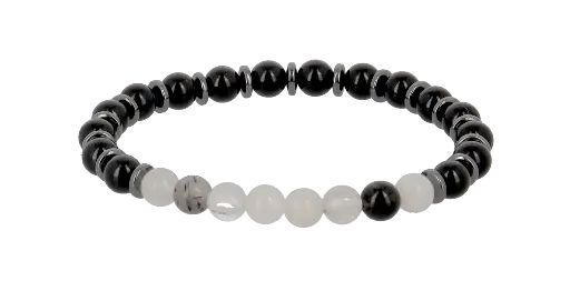 [BRAC08] Bracelets Protection et Bien-Être - Tourmaline Noire et Quartz Tourmaline