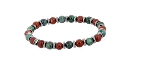 [BRAC10] Bracelets Intuition - Azurite & Jaspe Rouge