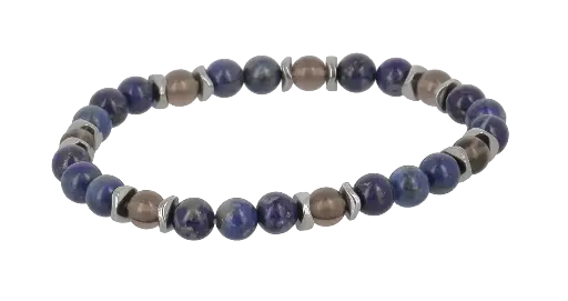 [BRAC17] Bracelets Maux de Dos - Quartz Fumé & Lapis Lazuli