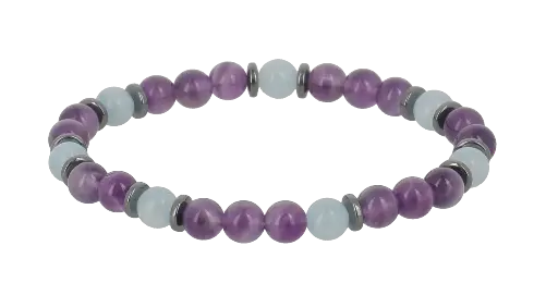 [BRAC19] Bracelets Apaisement - Aigue marine & Améthyste