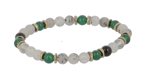 [BRAC22] Bracelets Harmonie Intérieure - Onyx Vert & Quartz Tourmaline