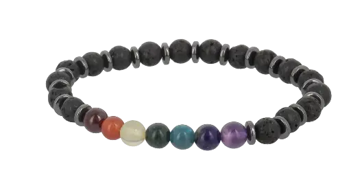 [BRAC26] Bracelets Equilibre Intérieur - Pierre de Lave & 7 Chakras